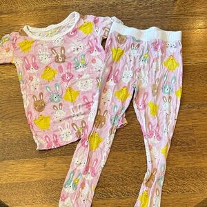 Little Sleepies Pink Bunny and Chick Pajama Set